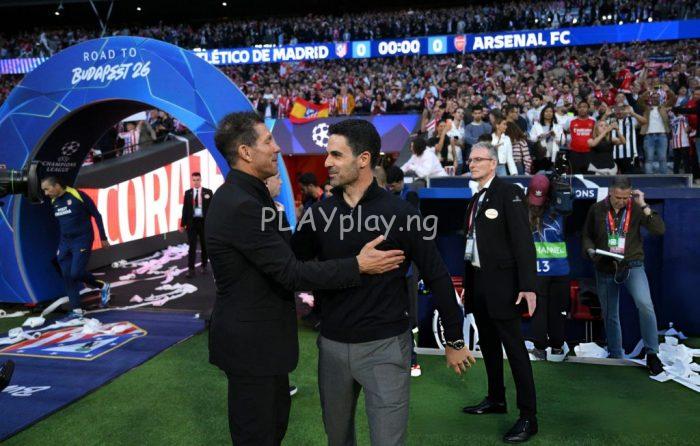 Julian Alvarez, Atletico Madrid, Arsenal, 2025/26 UEFA Champions League, Champions League, Metropolitano Stadium, Madrid, Spain